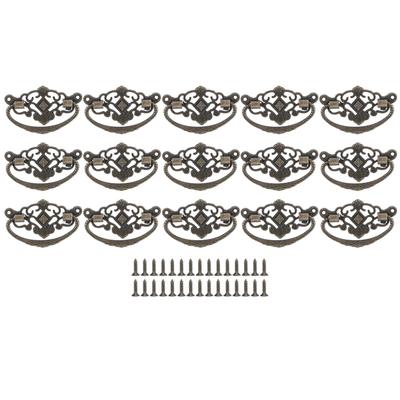 15 Sets Antique Handle Kitchen Cabinet Drawer Handle Pulls Zinc Alloy Cupboard Hardware Fitting