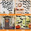 Halloween Decorations, 120PCS Bats Halloween Decor Indoor Outdoor, Realistic PVC 3D Black Scary Bat Stickers Wall Decor for Party Decorations
