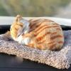 Simulated Cat Ornament With Built-in Activated Carbon Purifying Air Cute Doll Car Decor Sleeping Cat Figurine Press To Sound