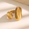 Retro Stainless Steel Smooth Rings for Women Men Punk Irregular Geometric Opening Ring 2026 Popular Waterproof Jewelry Gifts