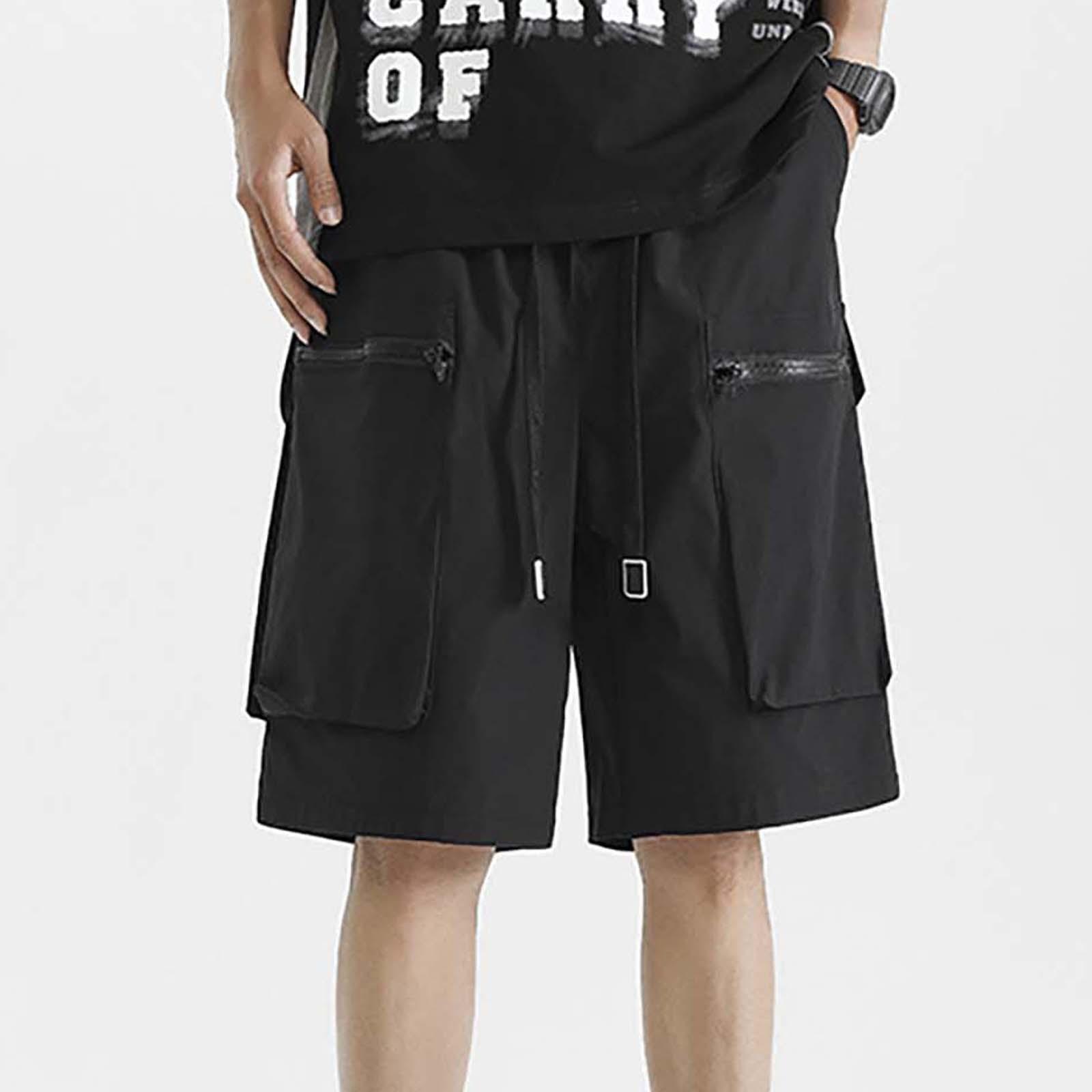 Мужские летние большие повседневные свободные спортивные брюки повседневные шорты XXXL чёрный
