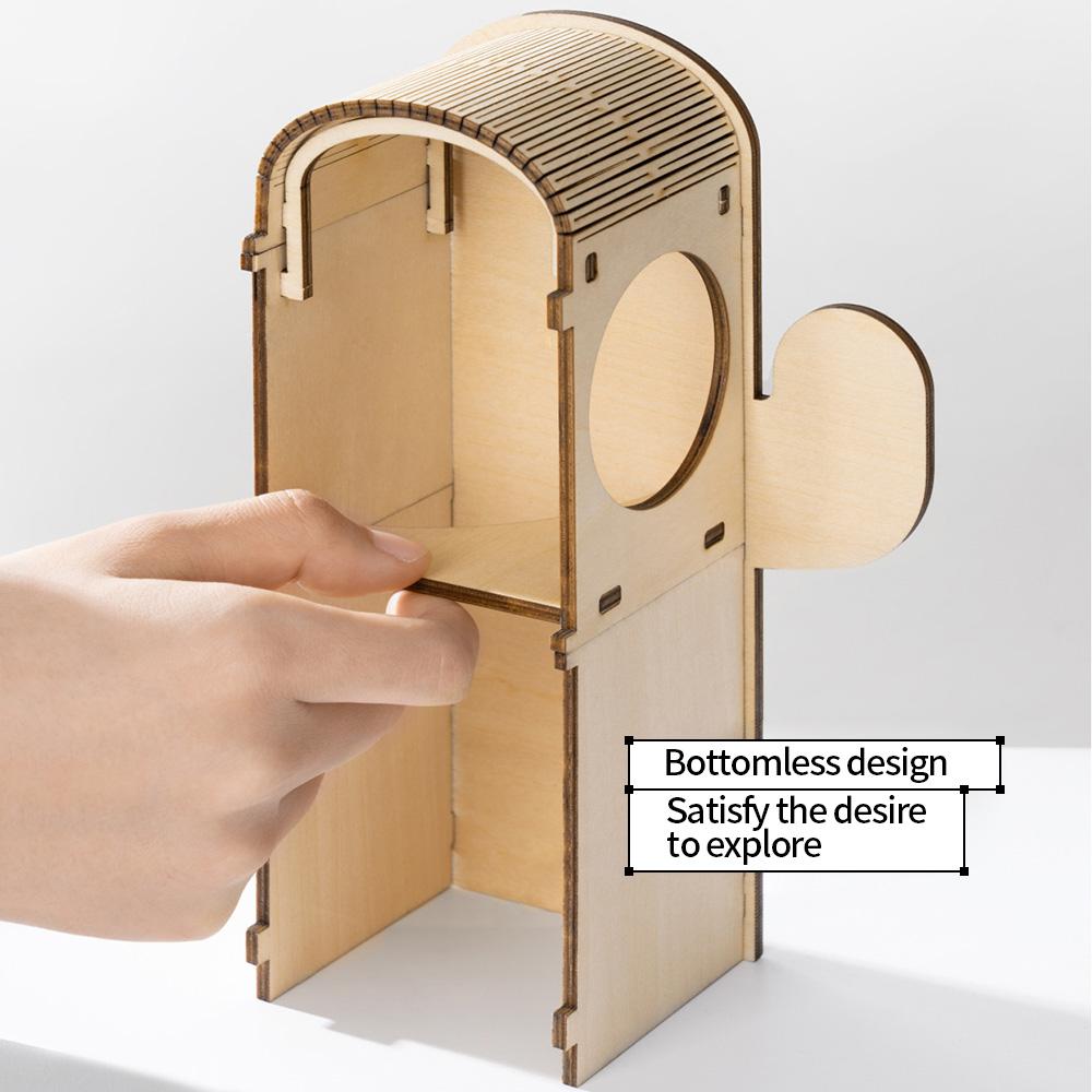 Wooden Hamster Cage for Small Pets, Cactus House, Squirrel Climbing Shelter, Rodents Hideout, Wooden Nest, Hamster Accessories,