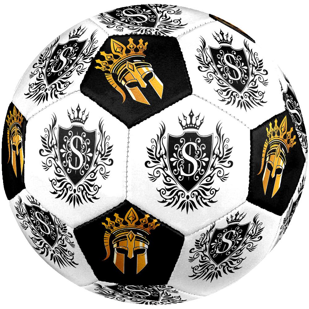 1PC Royal Crest Golden Warrior Crown Soccer Ball Size 5 Football Machine Sewn Indoor/Outdoor Universal Football S75