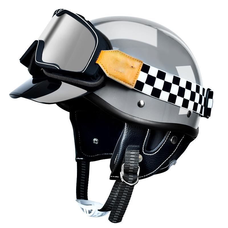 Vintage Half-open Motorcycle Helmet Off-road Motorcycle Accessories Motorcycle Helmet 3/4 Retro Helmet Winter