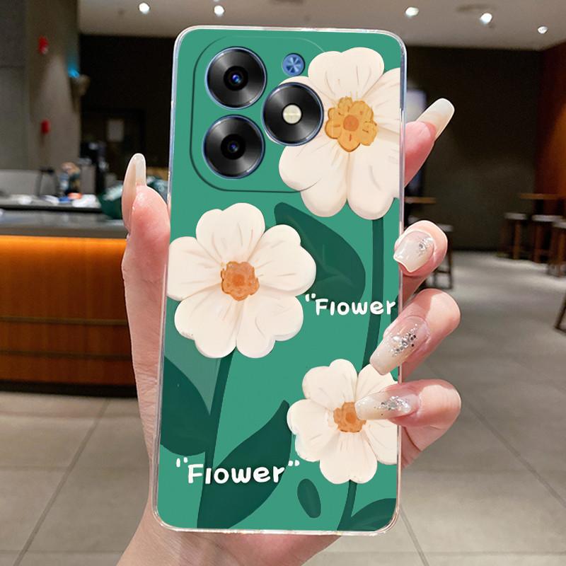 Fashion Flowers For Itel S23+ S23 Plus S681LN ItelS23+ 2023 Transparent Silicone Phone Protective Back Cover Shell Soft TPU Case