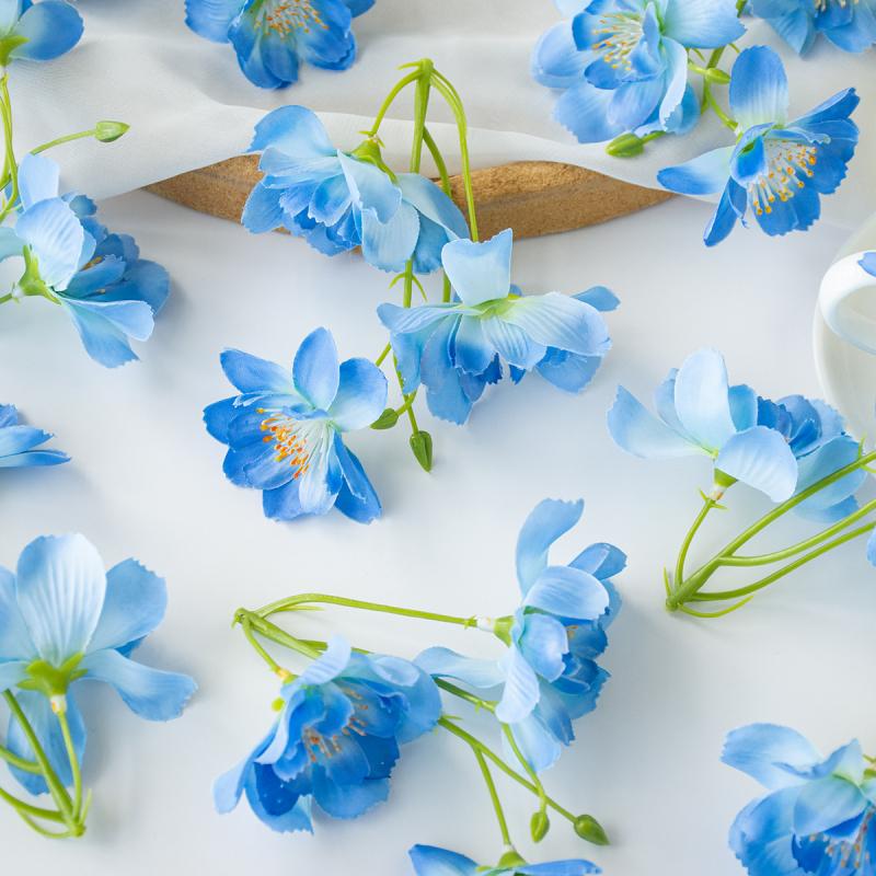 10Pcs Artificial Flowers Silk Jasmine Scrapbooking Wedding Outdoor YardGarden Home Room Decor Festival Wreath Bridal Accessories