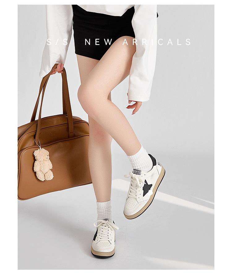 2025 Retro Star Women's Genuine Leather Lace-Up Flats - Vintage Style