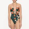 Women 1 Piece Swimwear+1 Piece Cover UP Two Piece Vintage Print Swimsuit Monokini Bikini 2 Piece Swimsuits