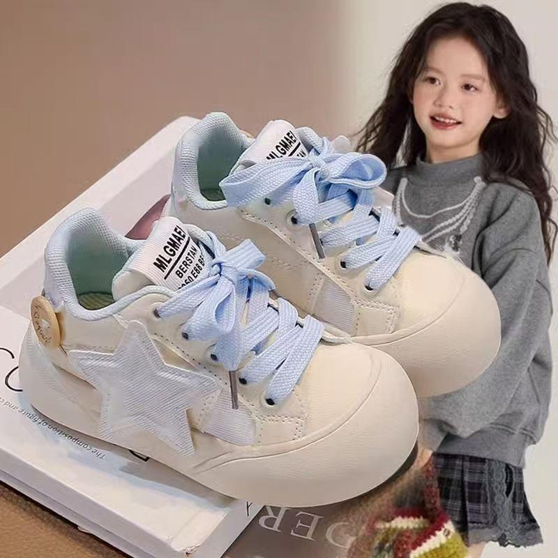 

Kids Girls Star Decor Casual Lace Up Sneakers 26 синій