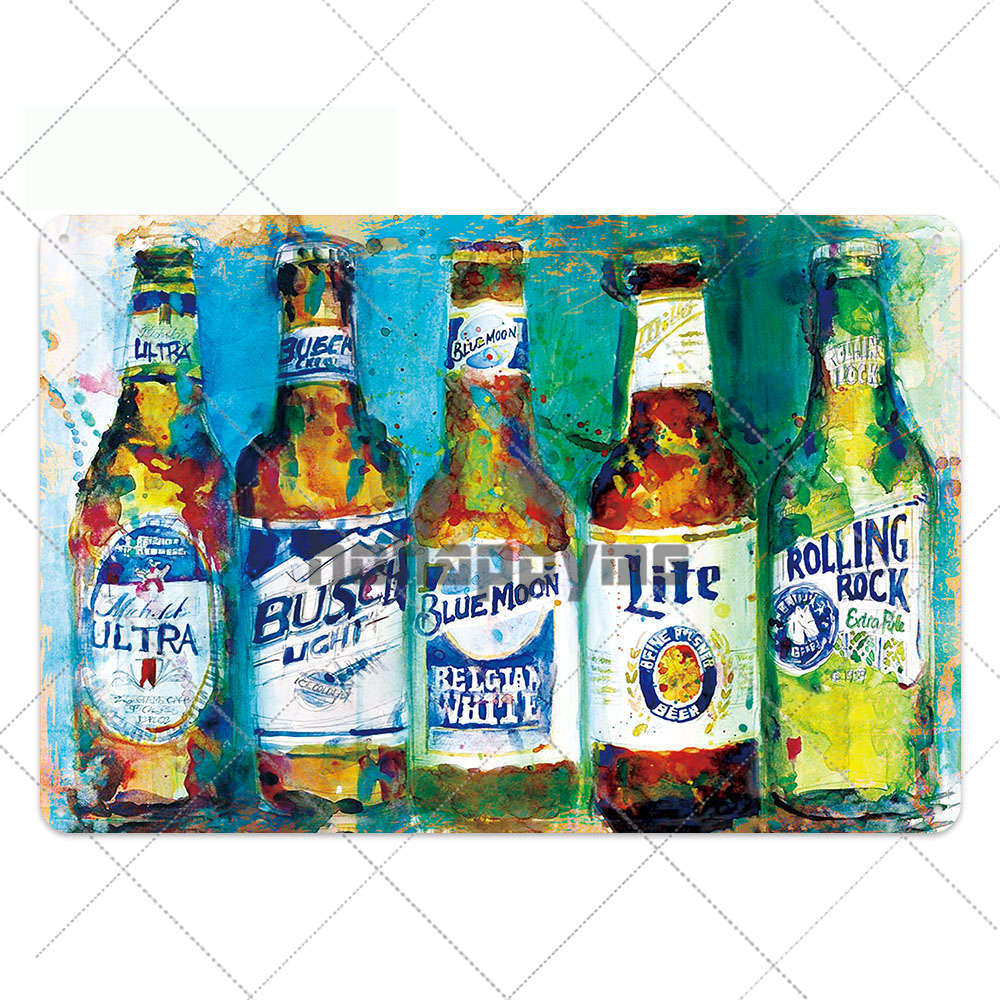 Beer Vintage Metal Tin Signs Bar Poster Pub Club Cafe Wall Decoration Retro Plaque Home Decor 20*30cm