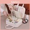 Leather Cosmetic Organizer With Waterproof Compartments For Travel And Daily Use