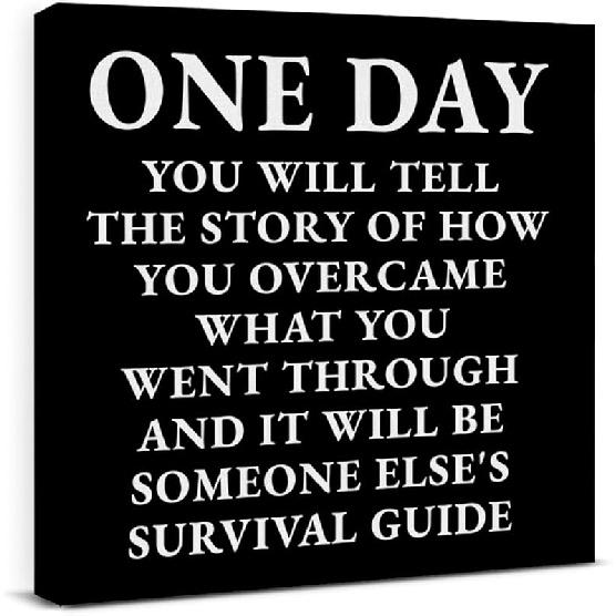 pirational Farmhouse Canvas Print Wall Art Decor One Small Positive Thought in the Morning Can Change Your Whole Day Sign Painting Plaque Rustic Home