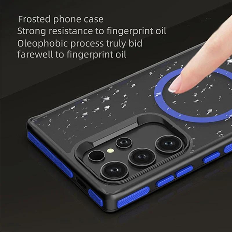 Magnetický kryt na telefon pro Samsung Galaxy S24 Ultra s23 S22 Plus Kryty Matný Průsvitný Pancéřový Nárazuvzdorný Kryt Pro iPhone 16 15 14 13 12 11 Pro Max