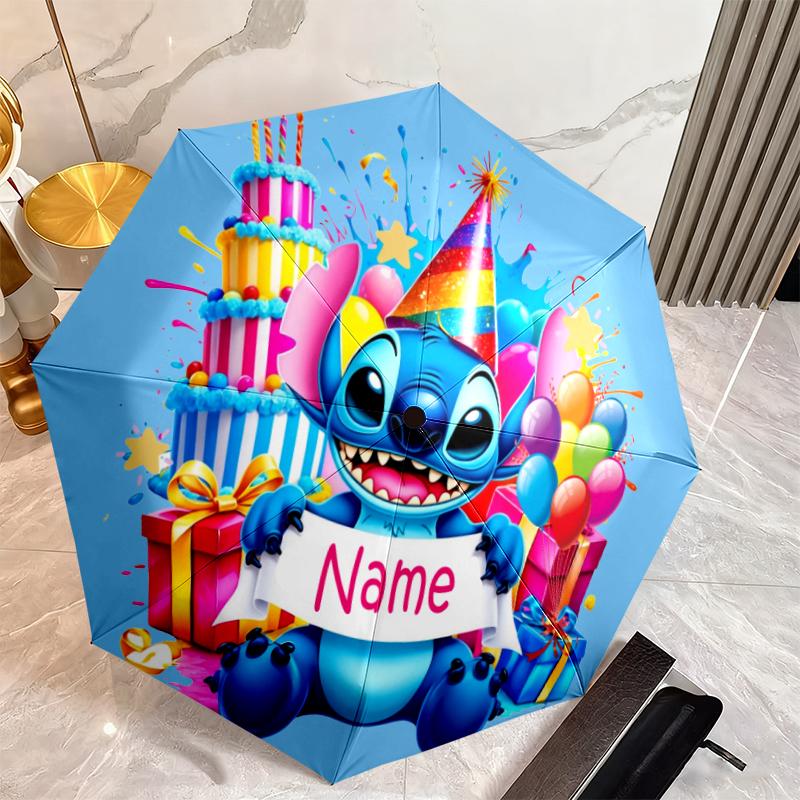 Custom Name Lilo & Stitch Umbrella Suitable All Seasons Home Travel Outdoor Activities Multi Functional Umbrella Umbrella Paraphenoid Bones Portable