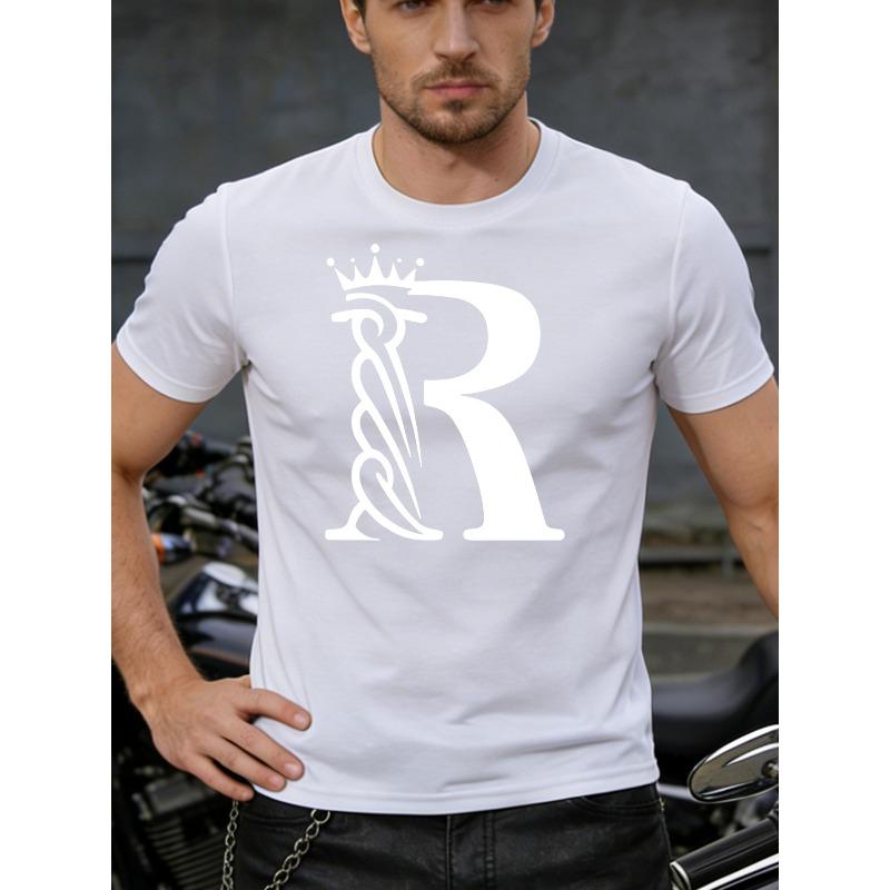 European Sizes Men's Trendy Minimalist Blank Short Sleeve T Shirts, Casual Basic Style Tops, Oversized Loose Breathable