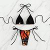 Sexy Bikini-Badeanzug für Damen mit Neckholder und Print