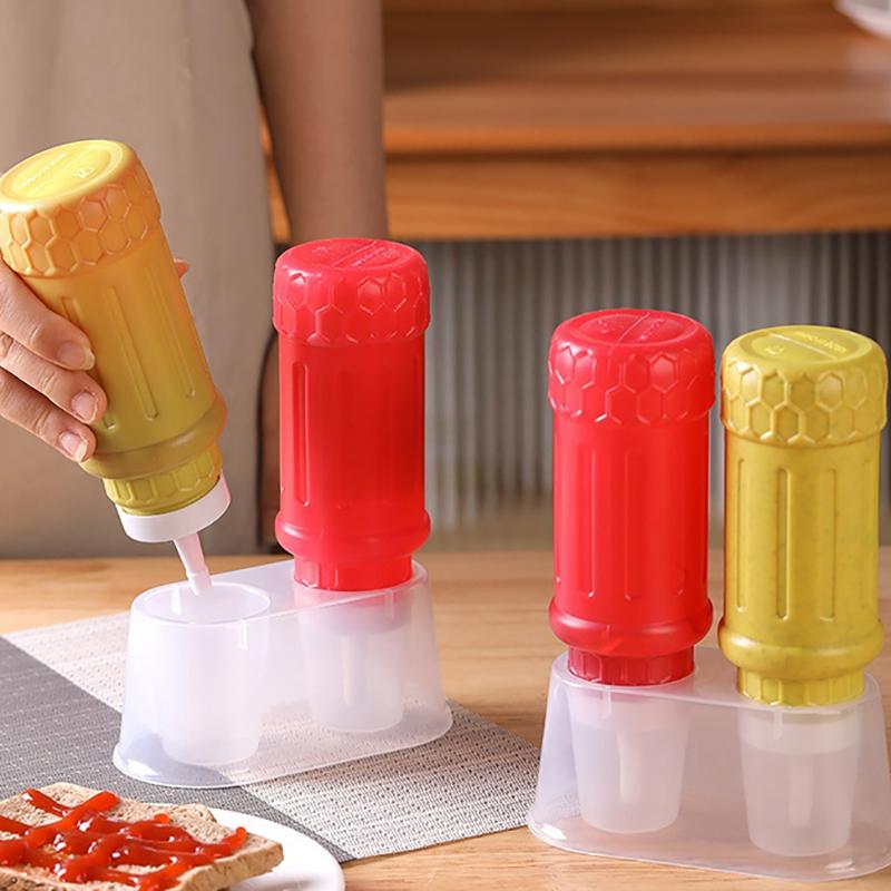 Neuer Stil Multifunktionales Gewürzglas Kunststoff-Aufbewahrungsregal 2 Fächer Gewürzsaucen Flaschenaufbewahrungsorganizer Für Küchenschrank