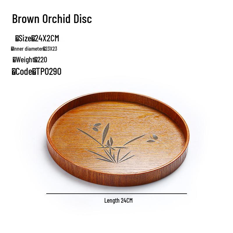 Handcrafted Japanese Orchid Rectangular Wooden Tea Tray with Custom Logo for Hotels and Restaurants