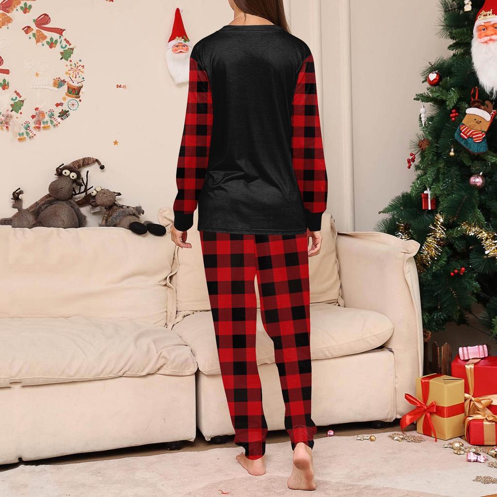 Christmas Family Matching Sets Pajamas, Loungewear Outfits,Family Matching Long Sleeve Tops+Pants Set