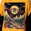 Watcher of Realms T-Shirt | Psychedelic Apparel | Surreal Cosmic Eye Landscape, Trippy Tentacle Sky