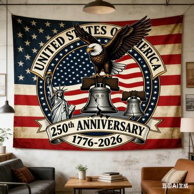 1 USA 250. Rocznica Niepodległości Jednostronny Druk 2D Patriotyczny Odważny Gobelin Dekoracja Ściany Salonu Duma Duma Prezent