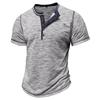 Sommer Herren Henley Kragen T-Shirts Mode Patchwork Kurzarm Lässige Tees Tops Herren
