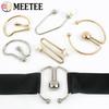 Meetee 2/5Pcs Pearl U-shaped Metal Hook Detachable Irregular Spiral Button Dress Shirt Collar Screw Clasp Hardware Accessories
