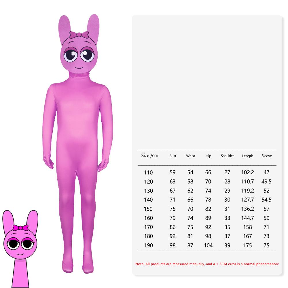 Non-Toxic Sprunki Adult Kids Cosplay Costume Monster Horror Game Jumpsuit Carnival Party Role Play Child Children Costume Gift