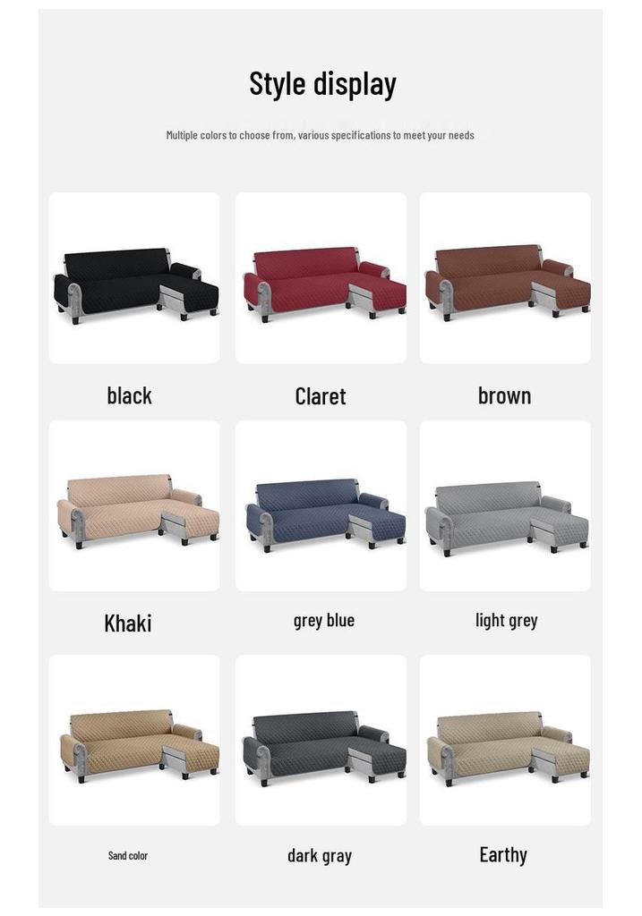 Universal Waterproof L-Shaped Chaise Lounge Sofa Cover - Anti-Slip, Protective, All-Season Cushion Mat