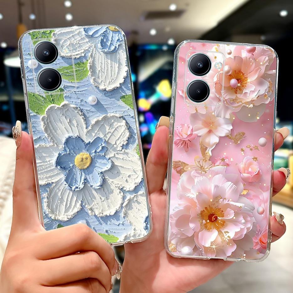 For Realme C33 2023 Case RMX3627 Colorful Flowers Painted Cover Soft Silicone Case For Realme C31 C 33 RealmeC31 RealmeC33 Shell