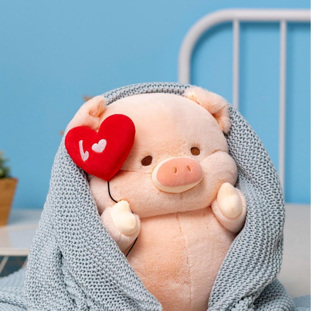 Cute Dumbfounded Pink Love Piglet Doll Angel Girl Heart Plush Toy Pig Throw Pillow Tabletop Ornament