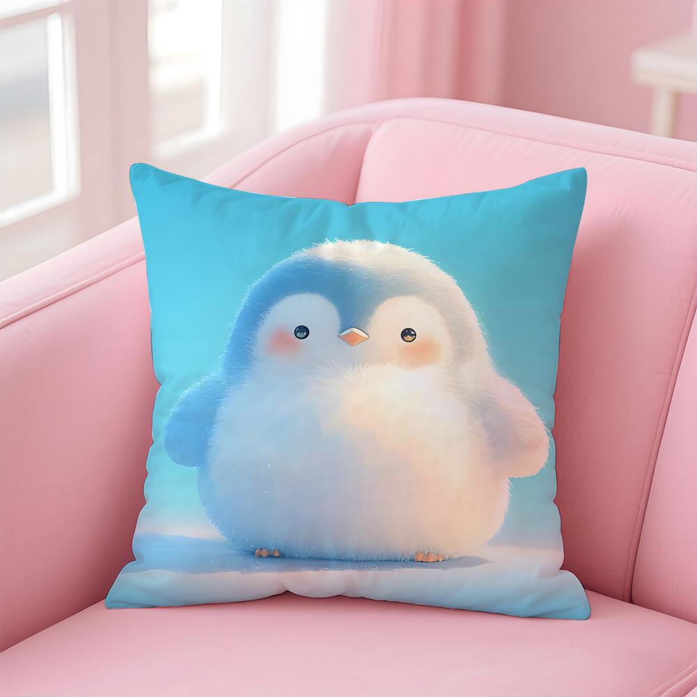 Cute Cured Animals Pictures Lovely Art Cushion Cover Pillowcase Short Plush Invisible Zipper Room Sofa Cushion Cover