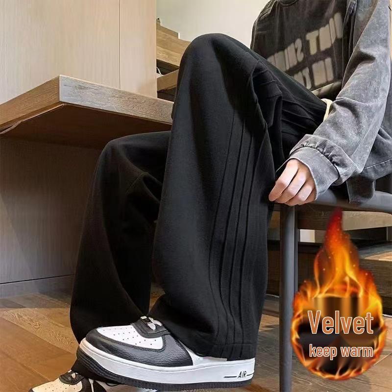Men's American Trendy Loose-Fit Wide-Leg Sweatpants for Spring and Autumn