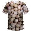 Funny Egg Pattern T-shirts 3D Printing Food Short Sleeve Round Neck Cool Design Men's T-shirts