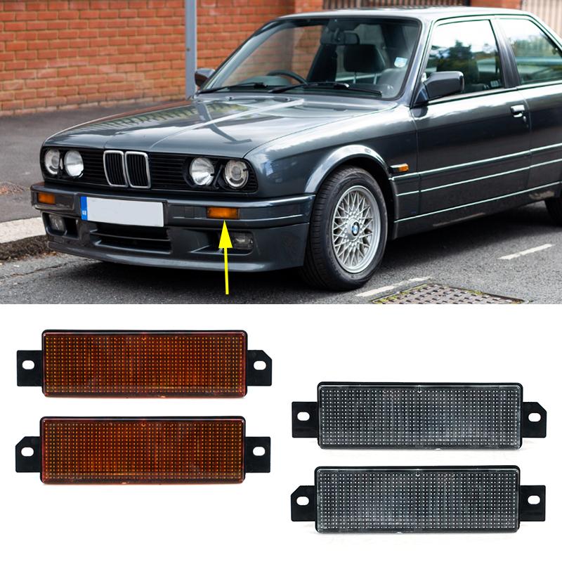 1Pair 63131380965 63131380966 Front Bumper Indicator Turn Signal Light Fog Lamp No Bulb For BMW 3 Series E30 1987-1990 1991