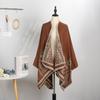 Warm Cold Shawl Cape Women Outdoor Camping Warm Outside Blanket Imitation Cashmere Double-Sided Shawl