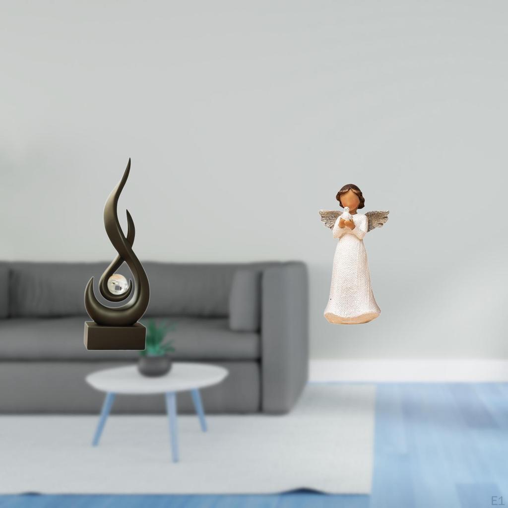 Abstract Resin Figurine Modern Art Sculpture for Living Room Cabinet Desk Ornament Cherub Holding