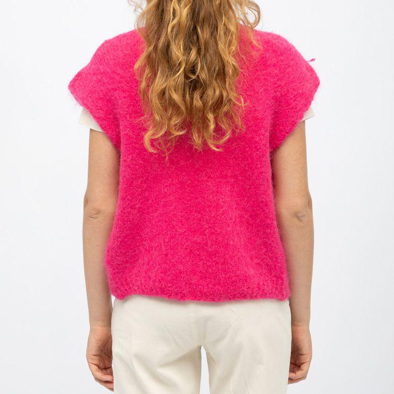 Gilet rose vibrant maille sade Femme LA PETITE ETOILE
