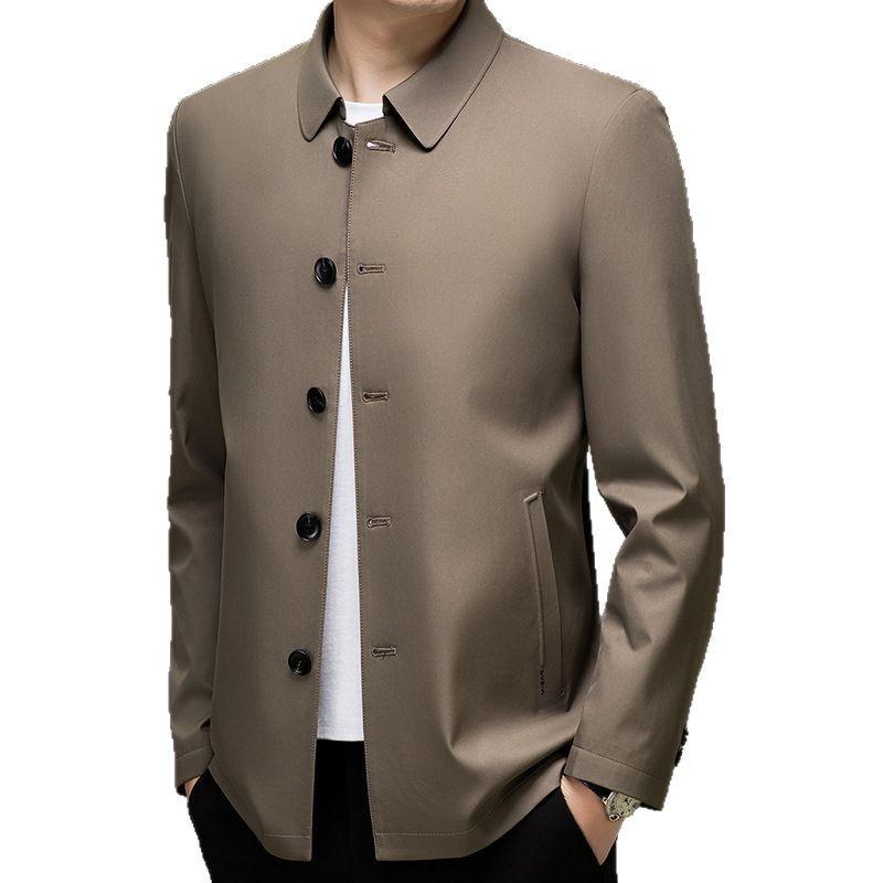 Men's Mid-Length Single-Breasted Lapel Trench Coat - Stylish, Casual, and Perfect for Spring & Autumn