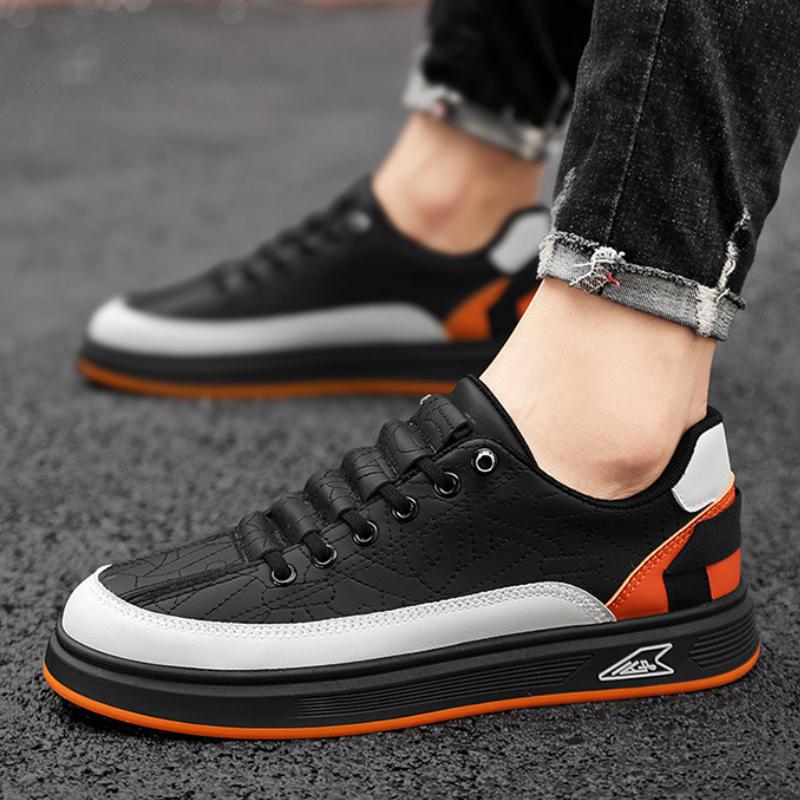 Încălțăminte de modă pentru bărbați, pantofi casual din piele, cu platformă ușoară, pantofi de bord pentru bărbați, pantofi sport în aer liber, skateboard, pantofi de tenis