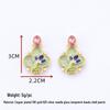 Antique-Style Enamel Flower Oil Painting Pearl Stud Earrings: Niche Literary Retro Luxury for Autumn/Winter