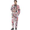 M-XL Men's Print Craze Suit Clown Costume, Halloween Holiday Disco Suit for Men