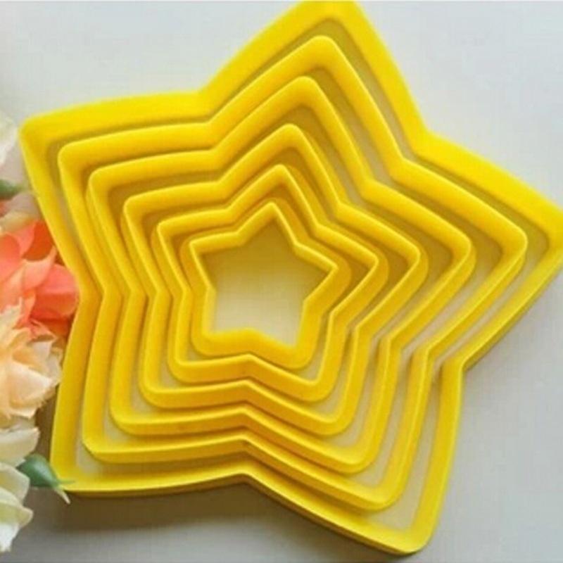 Neu 6 Teile/satz 3D DIY Pentagramm Weihnachten Baum Cookies Kuchen Cutter Mold Set Backen Werkzeug