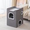 3-Tier Cat Bed House With Multiple Entrances Foldable Pet Nest Indoor Cats Winter Warm Large Size
