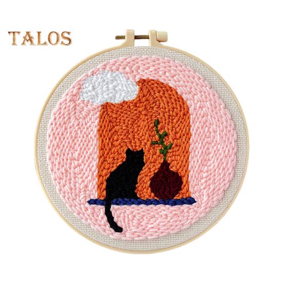 

Набор для вышивания иглой для начинающих, простая в использовании игла для вышивания иглой с узорами, пряжа, пяльцы, набор для начинающих, подарок для взрослых A