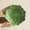 Niche Ceramic Flower-Shaped Fruit Plate, Exquisite Lotus Plate, Household Fruit Plate, Dim Sum Plate, Restaurant Plate