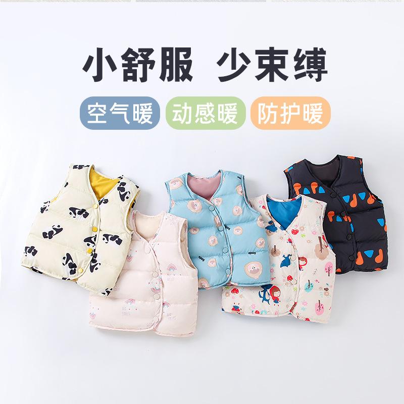 Kinder Verdickt Warm Daunenweste Unisex Baby Ärmellos Oberbekleidung Weste