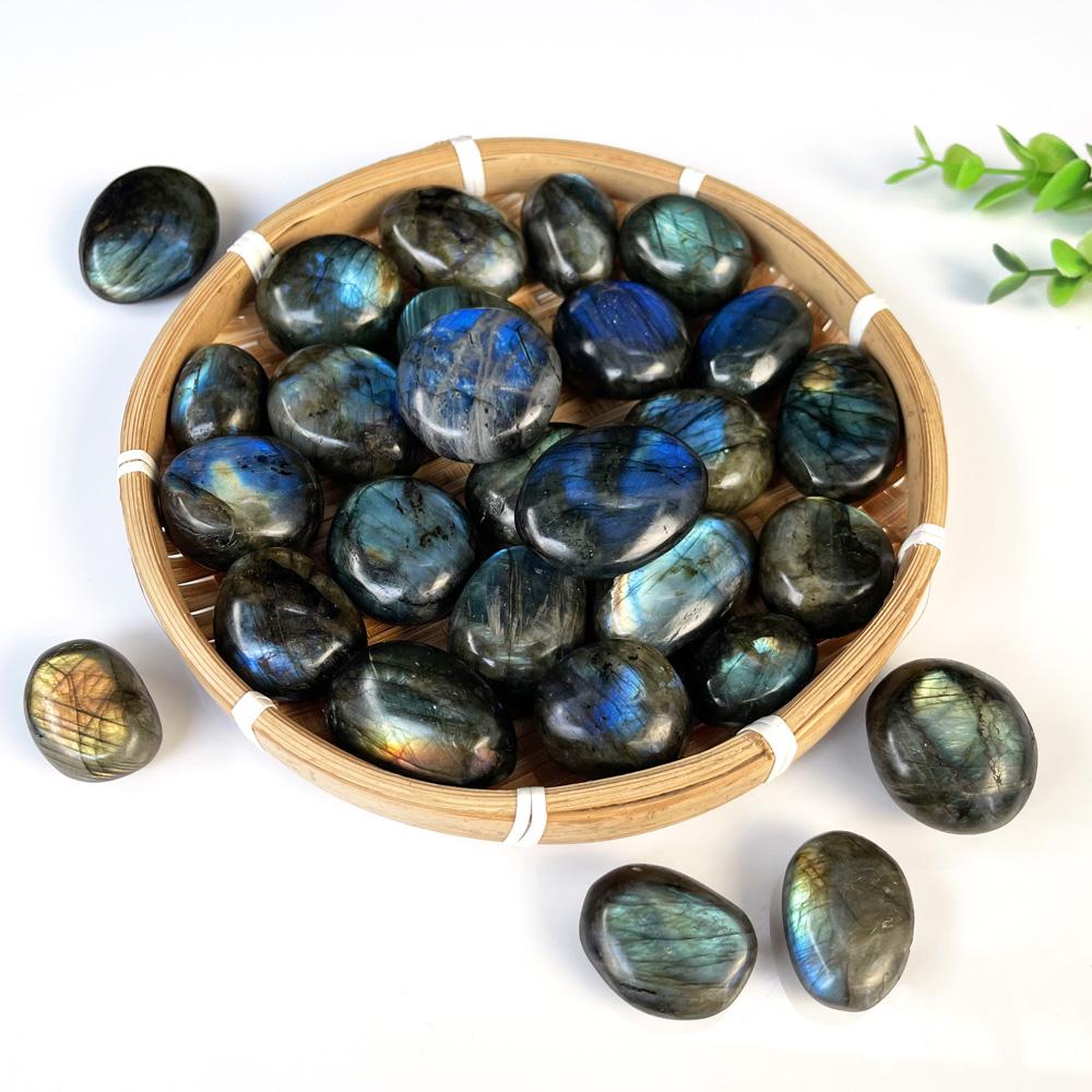Polished Labradorite Stones Natural Blue Flash Tumbled Crystals for Home Decor Gift