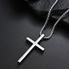 Hip Hop Trend Kreuzanhänger Halskette für Männer Einfach Punk Silberfarbe Titanstahl Kette Vielseitig Street Schmuck Zubehör