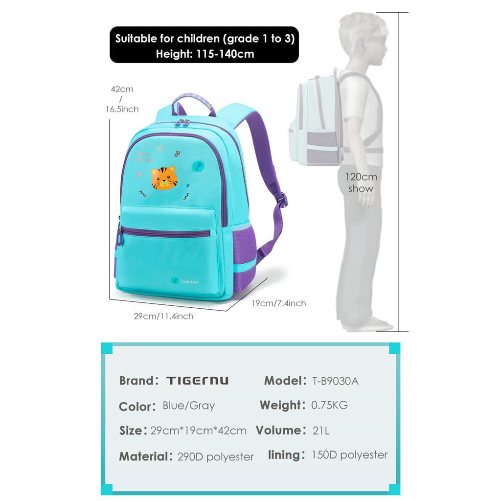Tigernu Breathable Light Weight Children Backpacks For Boys Girls Big Capacity School Backpack Cute Kids Bags Waterproof Mochila